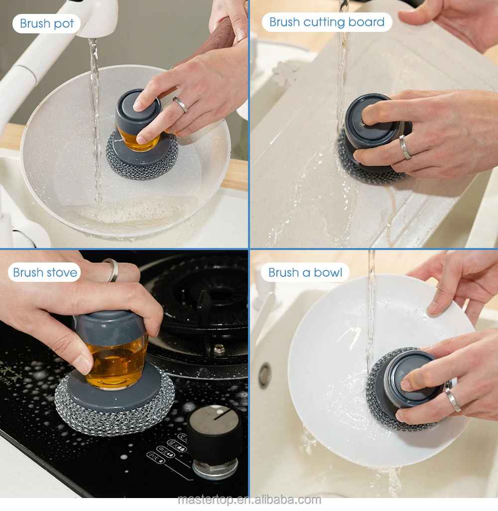 ScrubEase™ Soap Dispensing Palm Brush (Pack of 2)