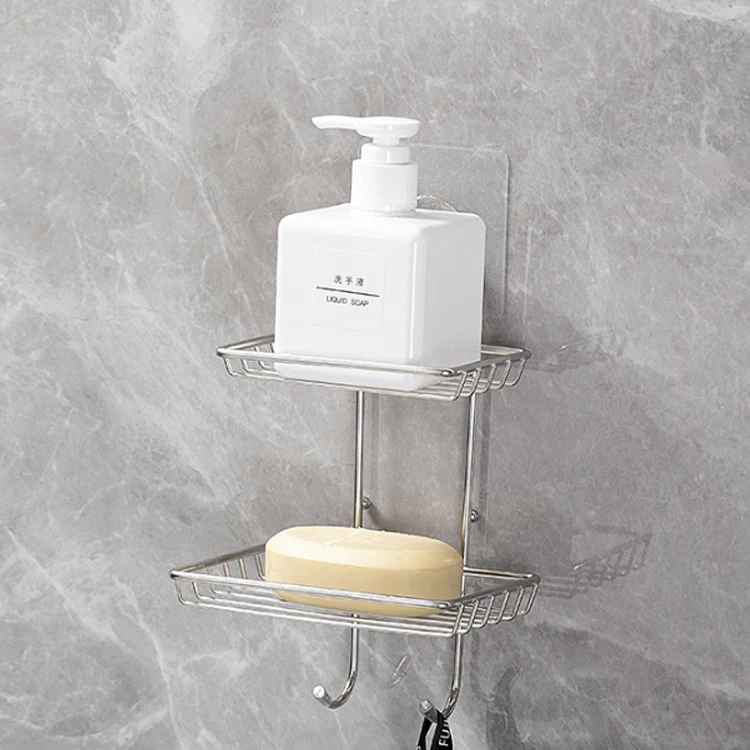 SteelNest™ Wall Mounted Double-Layer Soap Dish with Hook
