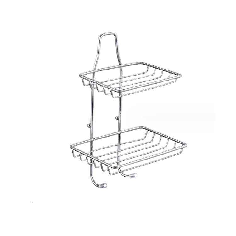 SteelNest™ Wall Mounted Double-Layer Soap Dish with Hook