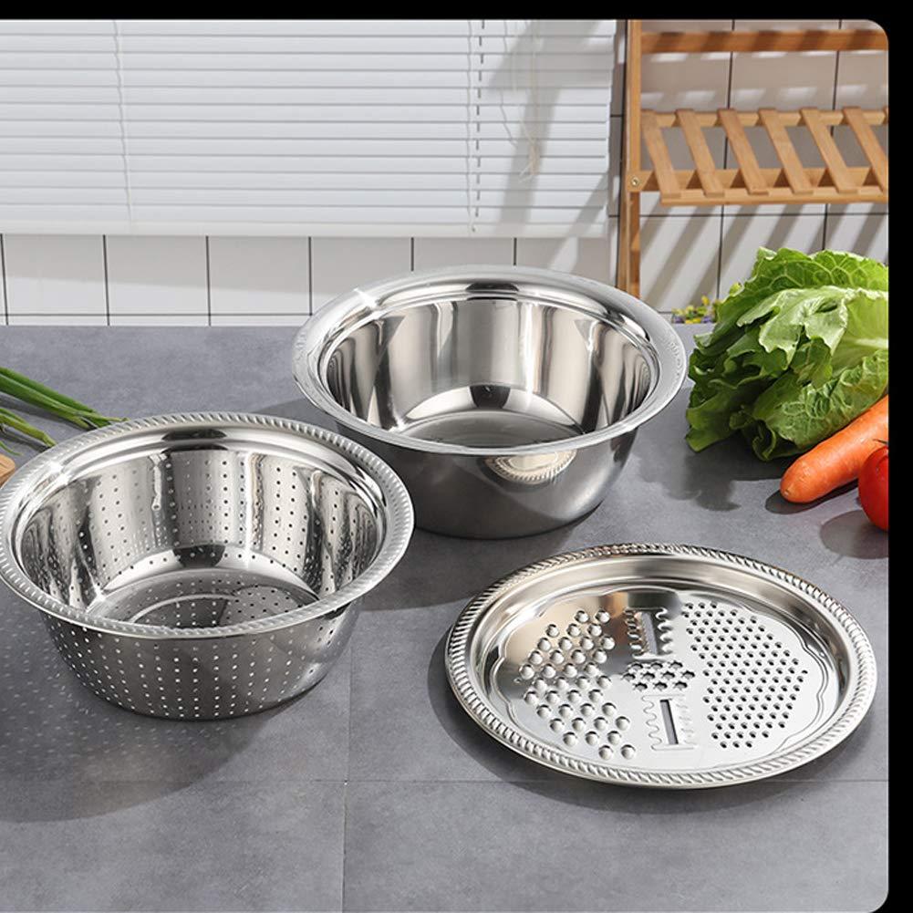 TriServe™ 3-in-1 Stainless Steel Grater & Colander Basin Set