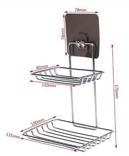 SteelNest™ Wall Mounted Double-Layer Soap Dish with Hook
