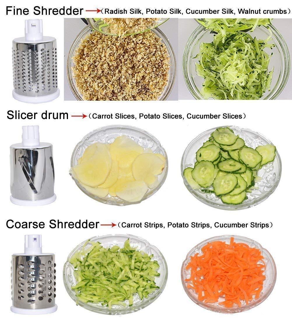 SlicePro™ 4-in-1 Rotary Drum Vegetable Grater & Slicer