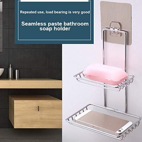 SteelNest™ Wall Mounted Double-Layer Soap Dish with Hook